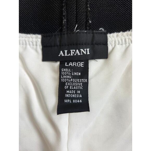 Alfani White Linen Elastic Waist Large Wide Leg Pants - Picture 6 of 6
